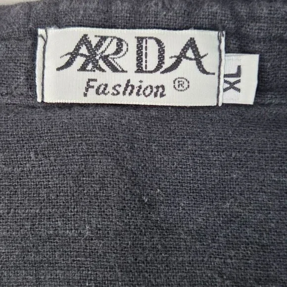 Vintage Arda Black Traditional Chinese Dragon Embroidered Toggle Front Shirt XL - Picture 5 of 6